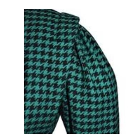 Victor Costa Herringbone Dress Suit Mid 20th Century Lined Velvet Green/Blk SM - Picture 6 of 7